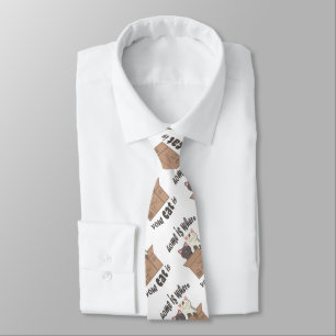 おもしろい引用文ホームは猫がいる場所 ネクタイ