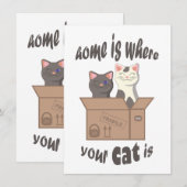 おもしろい引用文ホームは猫がいる場所 ノートカード (正面/裏面)