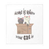 おもしろい引用文ホームは猫がいる場所 ノートパッド (正面)