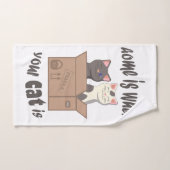 おもしろい引用文ホームは猫がいる場所 ハンドタオル (ハンドタオル)