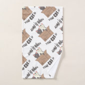 おもしろい引用文ホームは猫がいる場所 バスタオルセット (ハンドタオル)