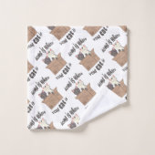 おもしろい引用文ホームは猫がいる場所 バスタオルセット (ウォッシュタオル)