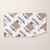 おもしろい引用文ホームは猫がいる場所 バスタオルセット (ハンドタオル)