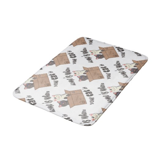 おもしろい引用文ホームは猫がいる場所 バスマット (アングル)