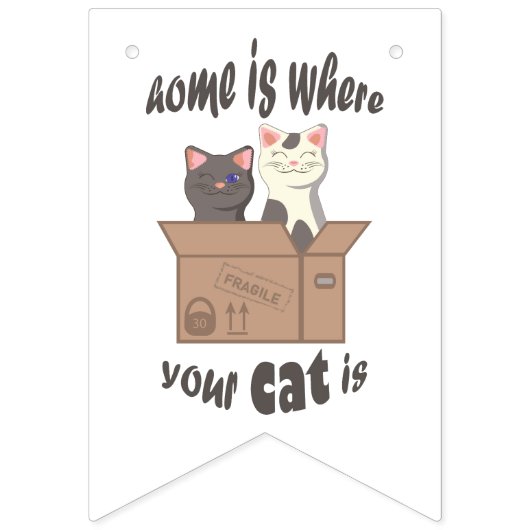 おもしろい引用文ホームは猫がいる場所 バンティングフラッグ (第2の旗)