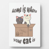 おもしろい引用文ホームは猫がいる場所 フォトプラーク (正面)