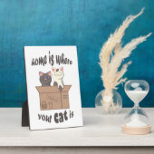 おもしろい引用文ホームは猫がいる場所 フォトプラーク (側面)