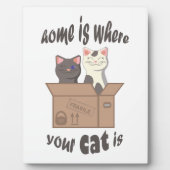 おもしろい引用文ホームは猫がいる場所 フォトプラーク (正面)