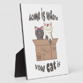 おもしろい引用文ホームは猫がいる場所 フォトプラーク (側面)