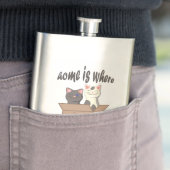 おもしろい引用文ホームは猫がいる場所 フラスク (インサイチュ)