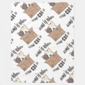 おもしろい引用文ホームは猫がいる場所 フリースブランケット (正面)