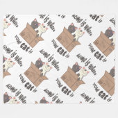 おもしろい引用文ホームは猫がいる場所 フリースブランケット (正面(横))