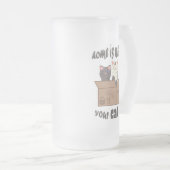 おもしろい引用文ホームは猫がいる場所 フロストグラスビールジョッキ (正面右)