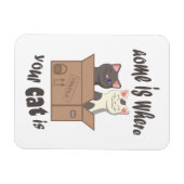 おもしろい引用文ホームは猫がいる場所 マグネット (横)