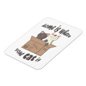 おもしろい引用文ホームは猫がいる場所 マグネット (左側)