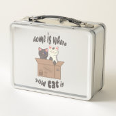 おもしろい引用文ホームは猫がいる場所 メタルランチボックス (裏面)