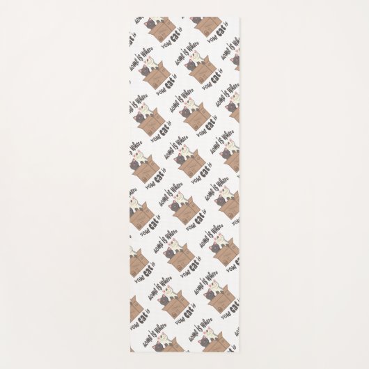 おもしろい引用文ホームは猫がいる場所 ヨガマット (正面)