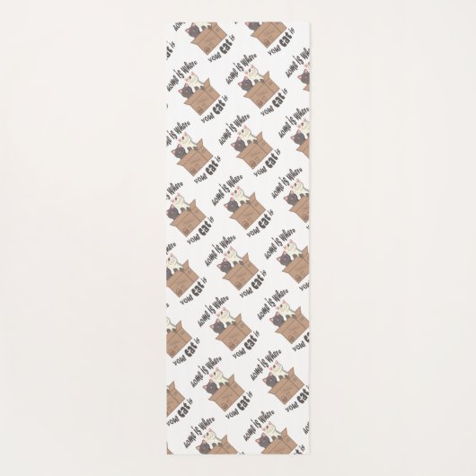 おもしろい引用文ホームは猫がいる場所 ヨガマット (裏面)