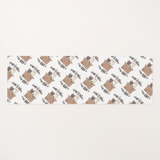 おもしろい引用文ホームは猫がいる場所 ヨガマット (正面(横))