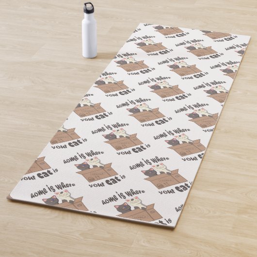 おもしろい引用文ホームは猫がいる場所 ヨガマット (インサイチュ)