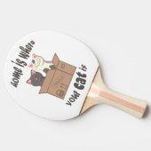 おもしろい引用文ホームは猫がいる場所 卓球ラケット (横)