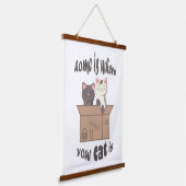 おもしろい引用文ホームは猫がいる場所 吊り下げ型タペストリー (傾斜あり)