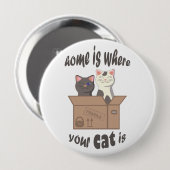 おもしろい引用文ホームは猫がいる場所 缶バッジ (正面&裏面)