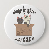 おもしろい引用文ホームは猫がいる場所 缶バッジ (正面)