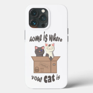 おもしろい引用文ホームは猫がいる場所 iPhone 13 PROケース