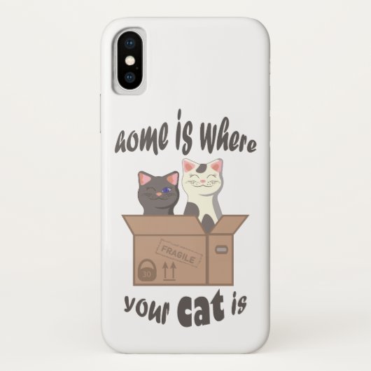 おもしろい引用文ホームは猫がいる場所 Case-Mate iPhoneケース (裏面)