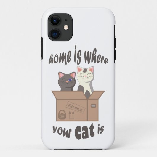 おもしろい引用文ホームは猫がいる場所 Case-Mate iPhoneケース (裏面)