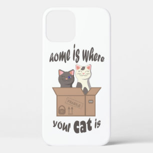 おもしろい引用文ホームは猫がいる場所 iPhone 12 PROケース