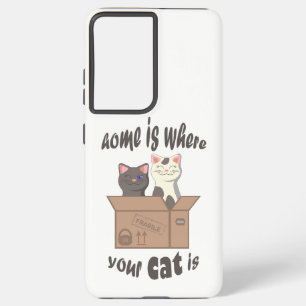 おもしろい引用文ホームは猫がいる場所 SAMSUNG GALAXY S21+ケース