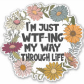 おもしろい引用文ライフことわざママパパ親 シール (正面)