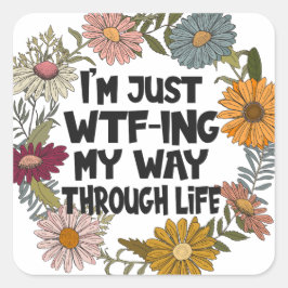 おもしろい引用文ライフことわざママパパ親 スクエアシール