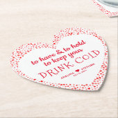 おもしろい引用文レッドピンクカラフル結婚式の引き出物飲料 ペーパーコースター (アングル)