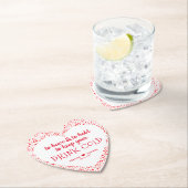 おもしろい引用文レッドピンクカラフル結婚式の引き出物飲料 ペーパーコースター (インサイチュ)