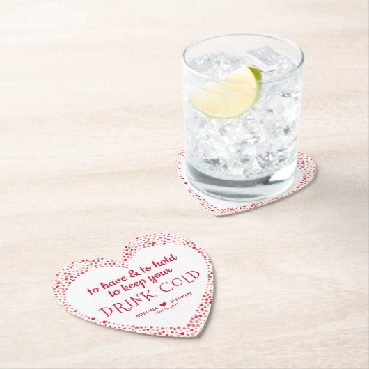 おもしろい引用文レッドピンクカラフル結婚式の引き出物飲料 ペーパーコースター (インサイチュ)