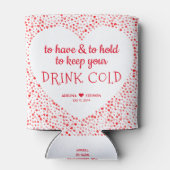 おもしろい引用文レッドピンクカラフル結婚式の引き出物飲料 缶クーラー (裏面)