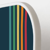 おもしろい引用文レトロレインボーストライプスクリプト名 ピックルボールラケット (左詳細)