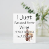 おもしろい引用文ワイン、飲み ポストカード (スタンド正面)