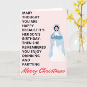 おもしろい引用文付きクリスマスカード カード (黄色い花)