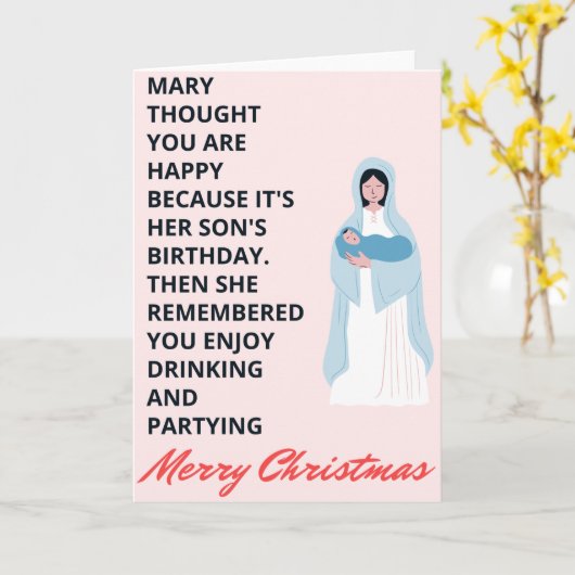 おもしろい引用文付きクリスマスカード カード (黄色い花)