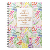 おもしろい引用文忘れずにフローラするパーソナライズされた ノートブック (正面)