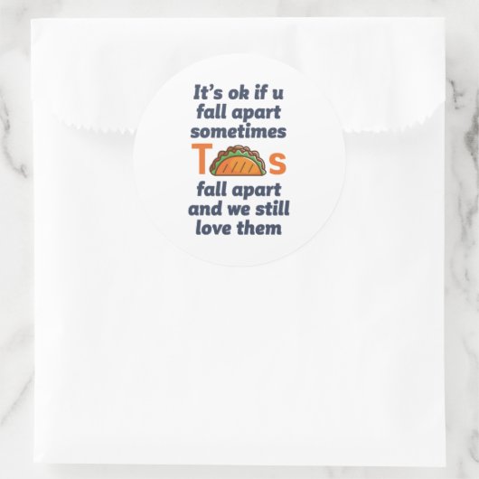 おもしろい引用文感動的タコ好きメキシコ料理 ラウンドシール (バッグ)