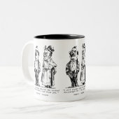 おもしろい引用文男性へ:友ユーモアのある人と笑い声 ツートーンマグカップ (正面左)