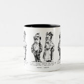 おもしろい引用文男性へ:友ユーモアのある人と笑い声 ツートーンマグカップ (中央)
