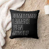 おもしろい引用文白黒レタリング クッション (ブランケット)