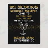 おもしろい引用文誕生日パーティー招待 (正面)