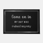 おもしろい引用文銀縁どパーソナライズされた ドアマット (正面)